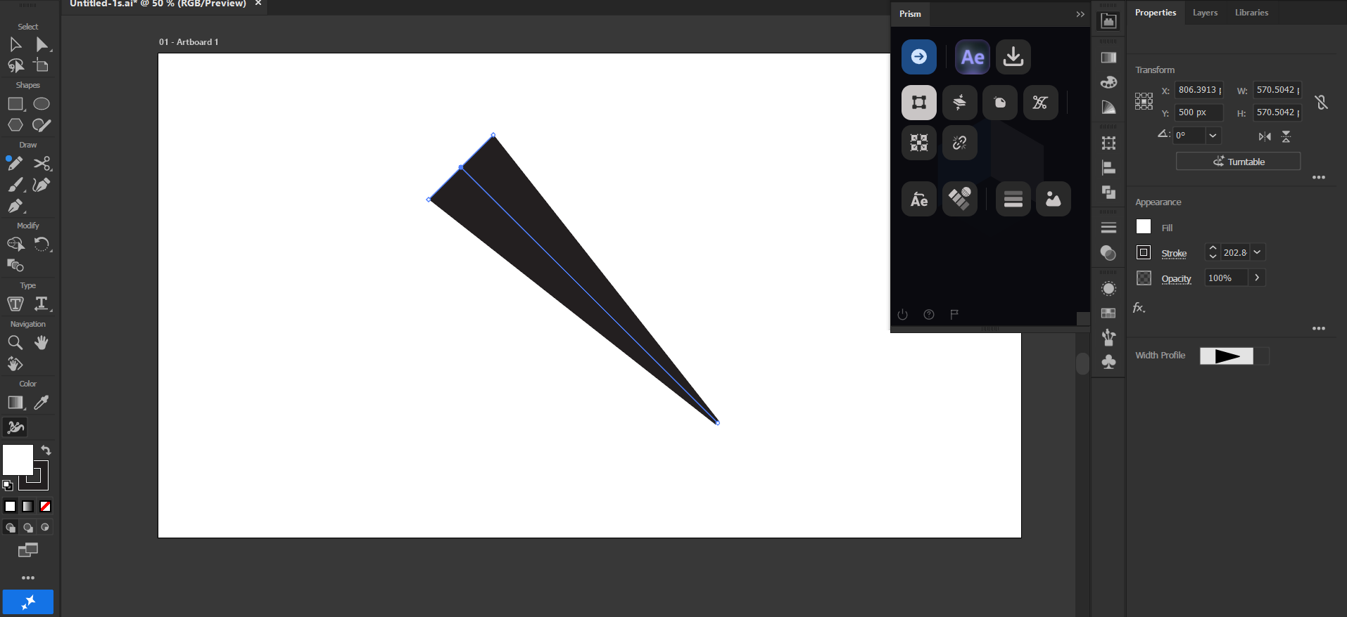 In Illustrator. A tapered stroke keeps its taper